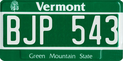 VT license plate BJP543