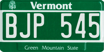 VT license plate BJP545