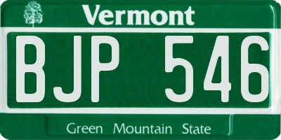 VT license plate BJP546