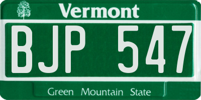 VT license plate BJP547