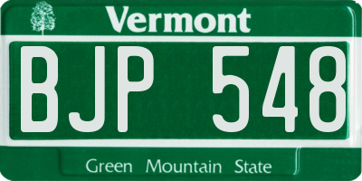 VT license plate BJP548