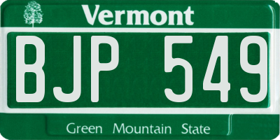 VT license plate BJP549