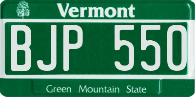 VT license plate BJP550