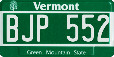 VT license plate BJP552