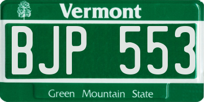 VT license plate BJP553