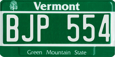 VT license plate BJP554