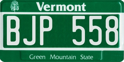 VT license plate BJP558