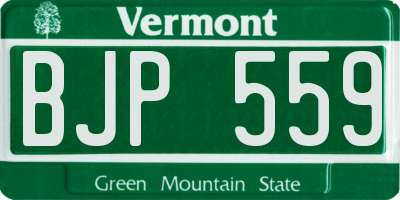 VT license plate BJP559
