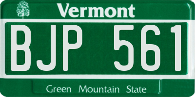 VT license plate BJP561