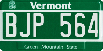 VT license plate BJP564