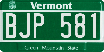 VT license plate BJP581