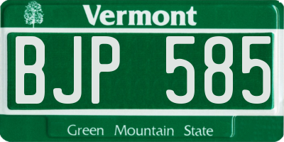 VT license plate BJP585