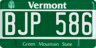 VT license plate BJP586