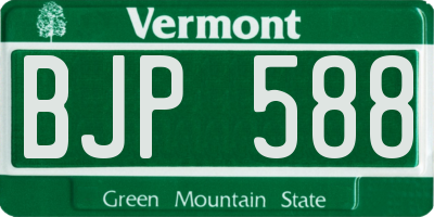 VT license plate BJP588