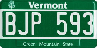 VT license plate BJP593