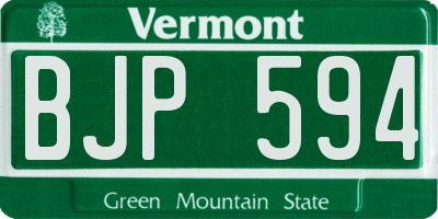 VT license plate BJP594