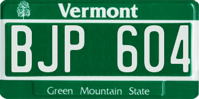 VT license plate BJP604