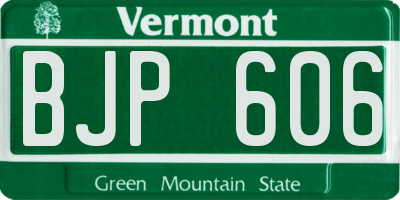 VT license plate BJP606