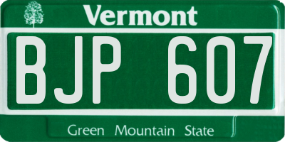 VT license plate BJP607