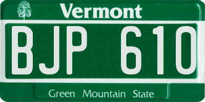 VT license plate BJP610