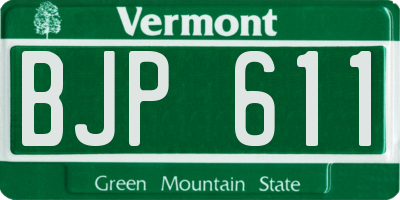 VT license plate BJP611