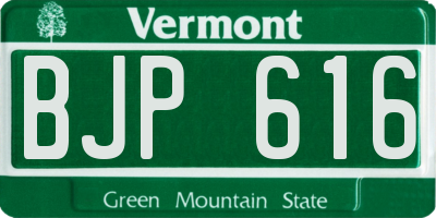 VT license plate BJP616