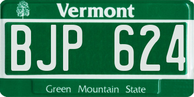 VT license plate BJP624