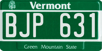 VT license plate BJP631