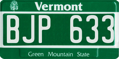 VT license plate BJP633