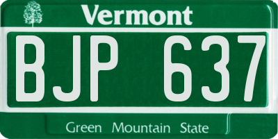 VT license plate BJP637