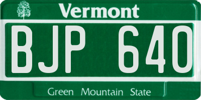 VT license plate BJP640