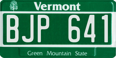 VT license plate BJP641