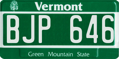 VT license plate BJP646