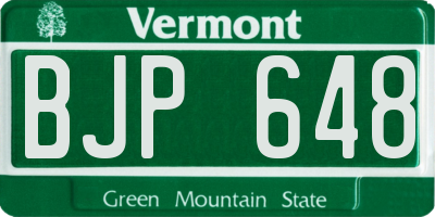 VT license plate BJP648