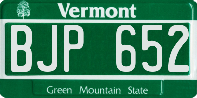 VT license plate BJP652