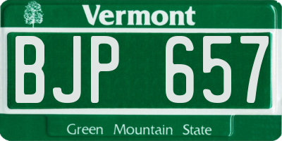 VT license plate BJP657