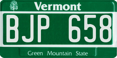 VT license plate BJP658