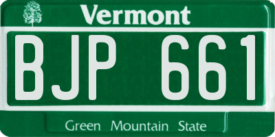 VT license plate BJP661