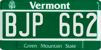 VT license plate BJP662