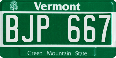 VT license plate BJP667