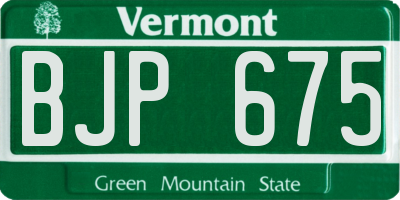 VT license plate BJP675