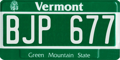 VT license plate BJP677