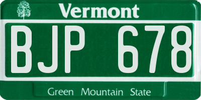 VT license plate BJP678