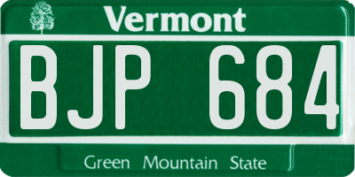 VT license plate BJP684