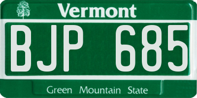VT license plate BJP685