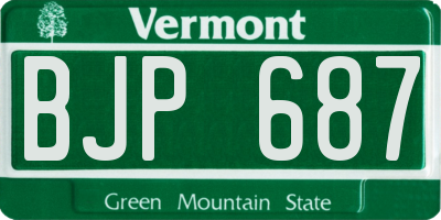 VT license plate BJP687