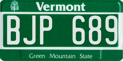 VT license plate BJP689