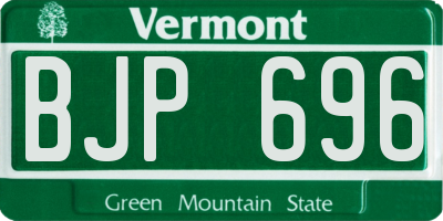 VT license plate BJP696