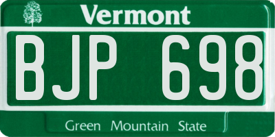 VT license plate BJP698