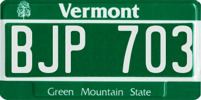 VT license plate BJP703